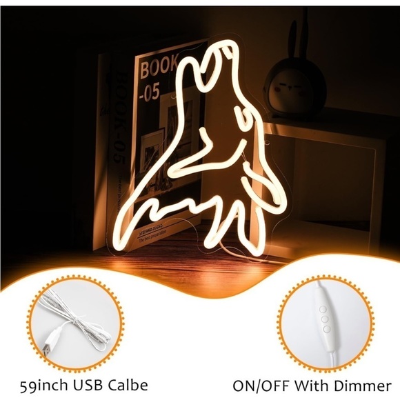 Lone Wolf Neon Sign Animal Lover Wilderness Nature Outdoor Light LED UnisexDecor - Picture 5 of 7